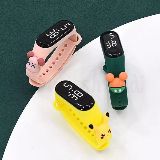relógo de criança em silicone com anime 3D