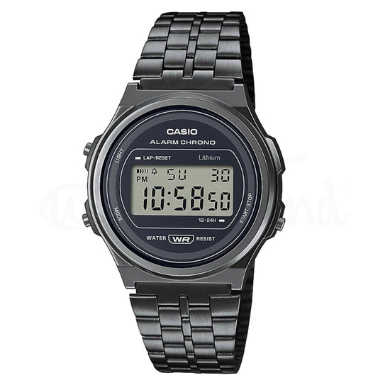 Relógio Casio Vintage Round Cinza Escuro A171WEGG-1AEF