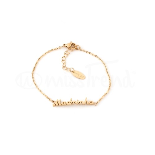 Pulseira Madrinha em Aço dourada