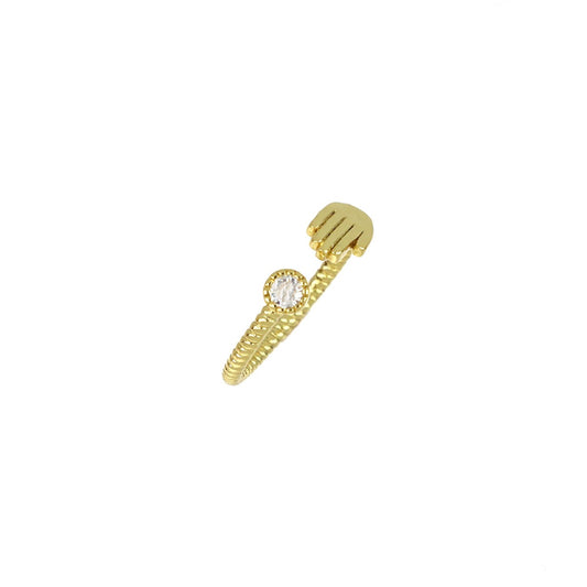Anel Ajustável Mão Dourado