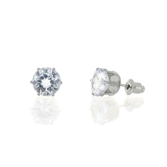 Brinco Cubic com Zircônia Prateado - Vários Tamanhos