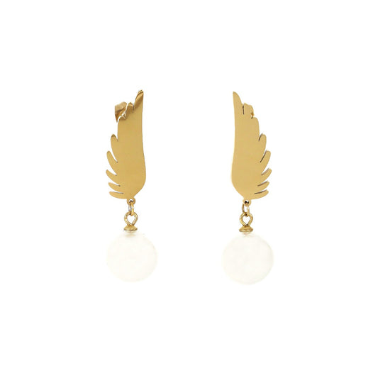 Brincos Pearl Wings em Aço