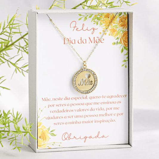 Colar com Mensagem Feliz Dia da Mãe