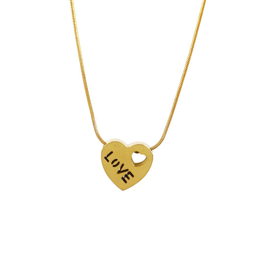 Colar Love Dourado em Aço