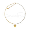Colar Madrinha Duo Dourado em Aço