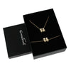 Conjunto Colar + Pulseira com Pendente Casal c/Zircônias