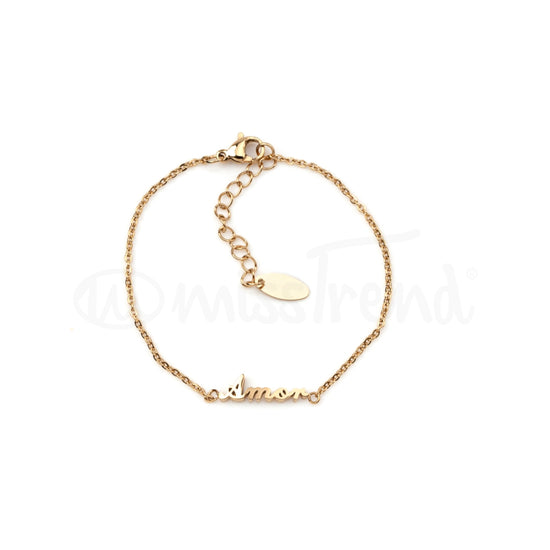 Pulseira Amor em aço prateada