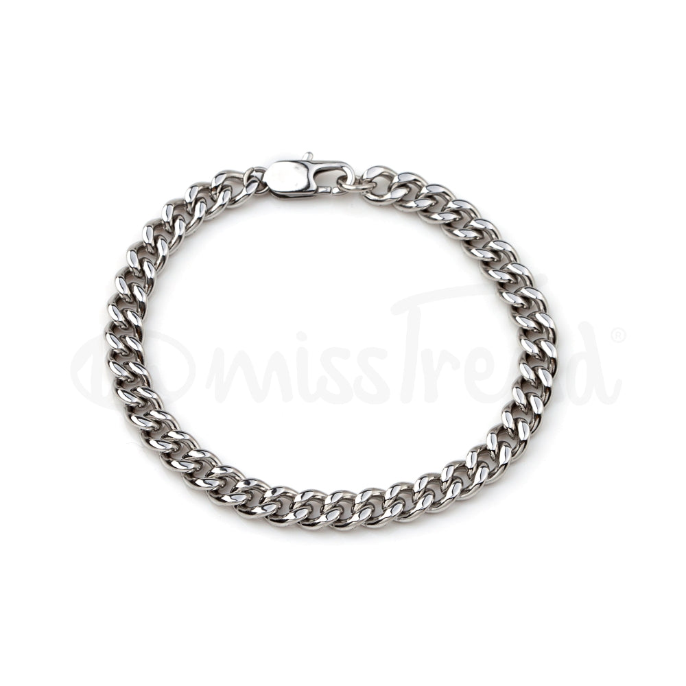 Pulseira chicago em aço prateada
