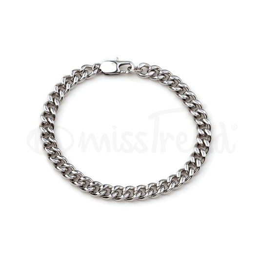 Pulseira chicago em aço prateada