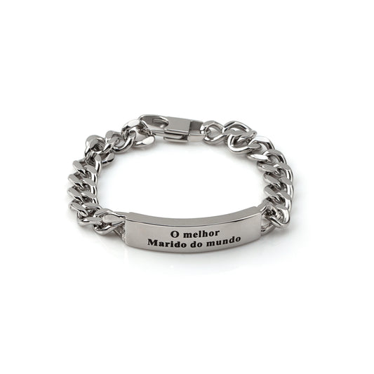Pulseira O Melhor Marido do Mundo em Aço