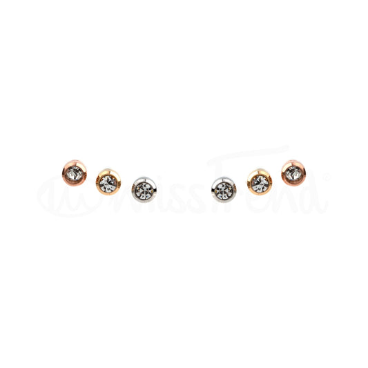Brincos Glam em Aço - pack de 3 pares