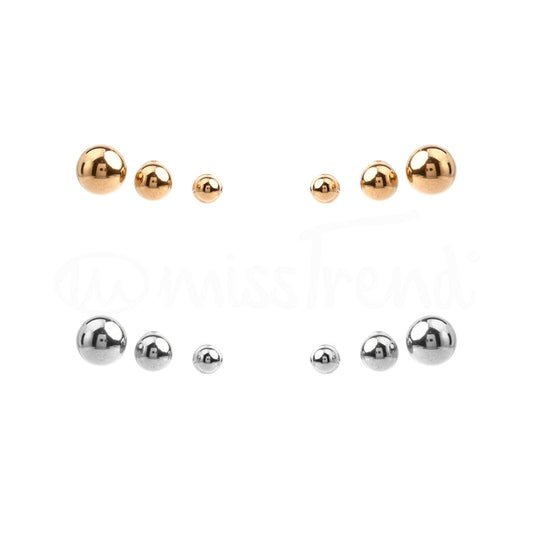 Brincos bubble em aço - pack de 3 pares