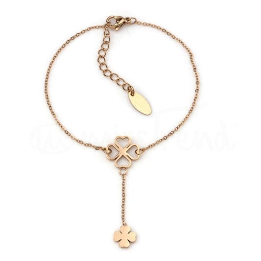 Pulseira clover em aço dourado