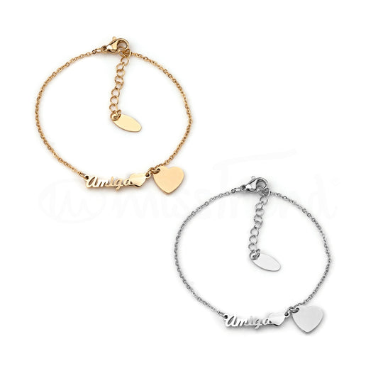 Pulseira pé amiga em aço