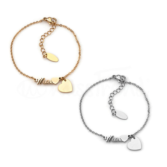 Pulseira de pé mãe em aço