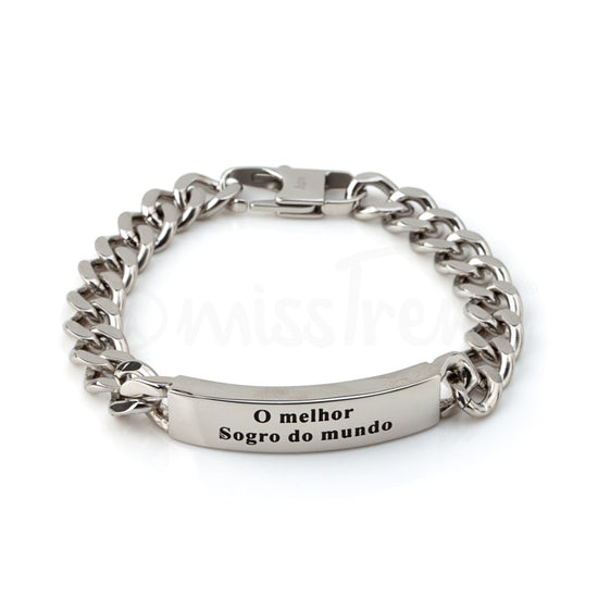 Pulseira melhor sogro do mundo em aço