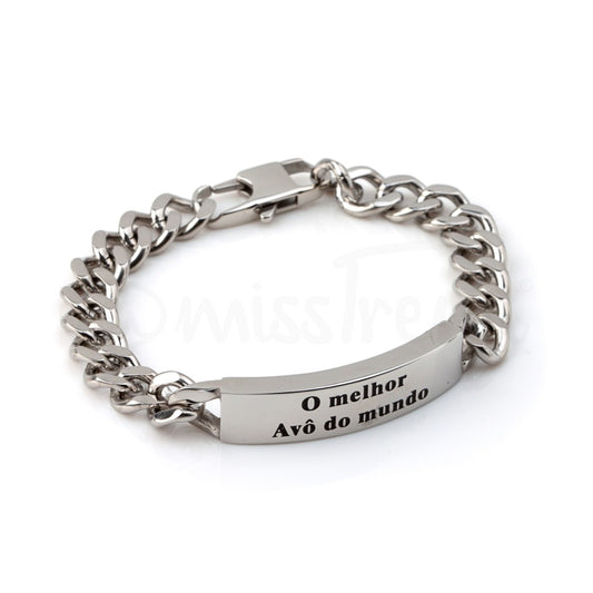 Pulseira melhor avô do mundo em aço