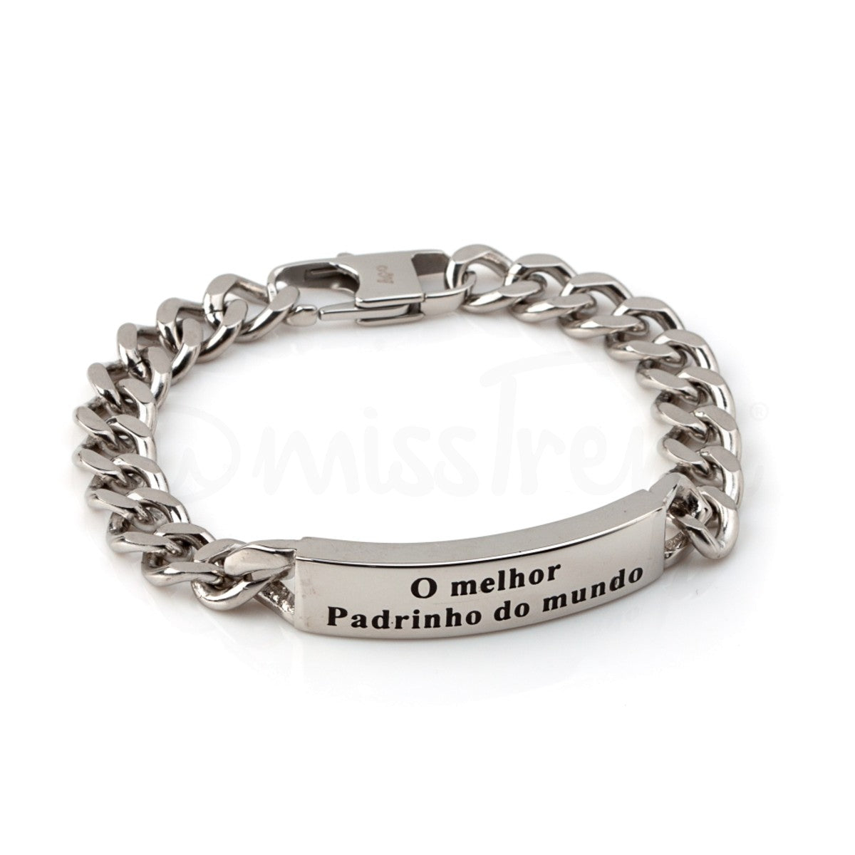 Pulseira melhor padrinho do mundo em aço