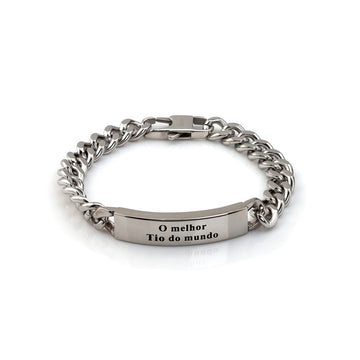 Pulseira O Melhor Tio do Mundo em Aço