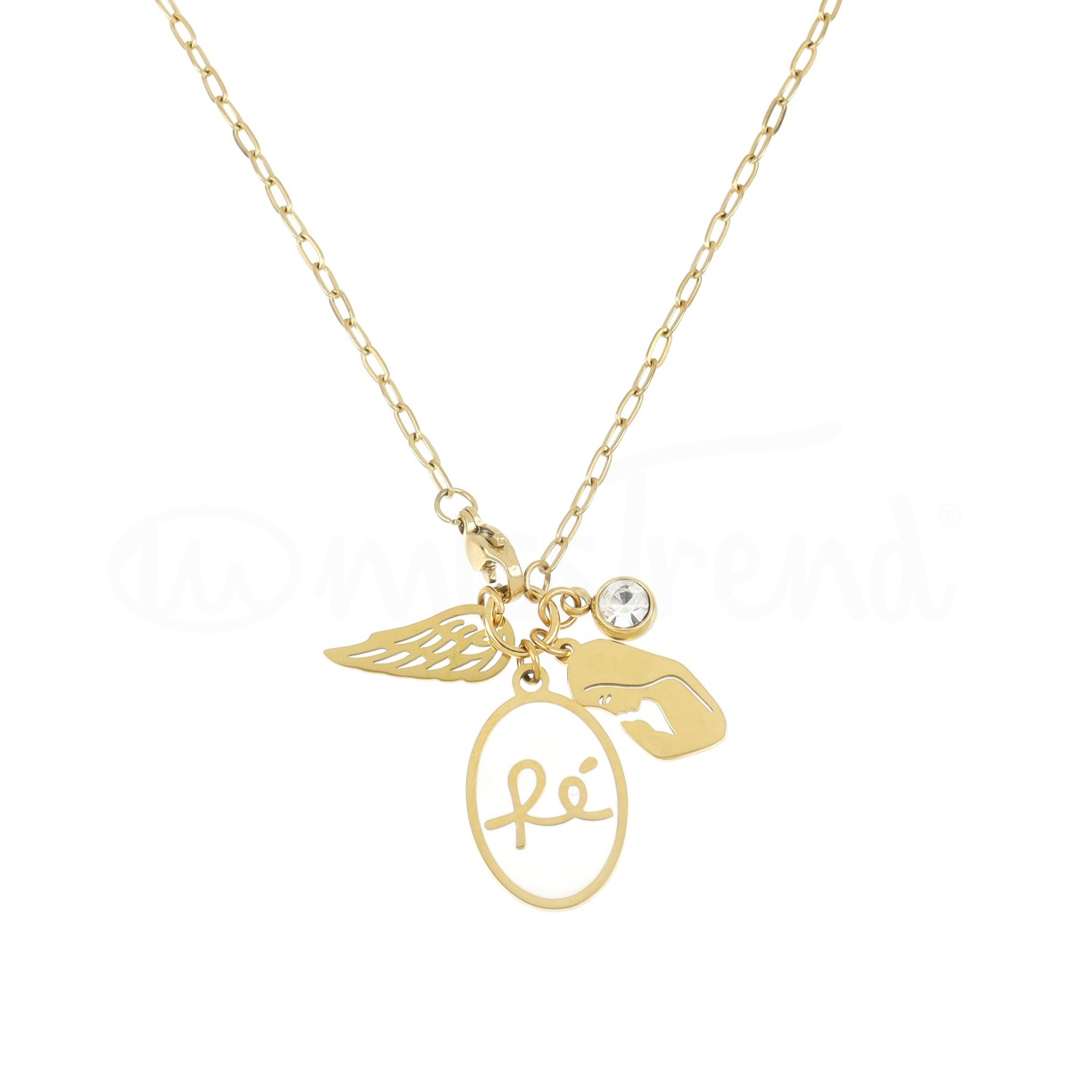 Colar faith em aço dourado