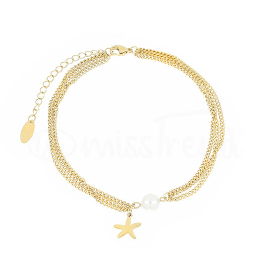 Pulseira para pé estrela do mar em aço