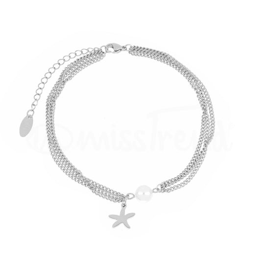 Pulseira para pé estrela do mar em aço