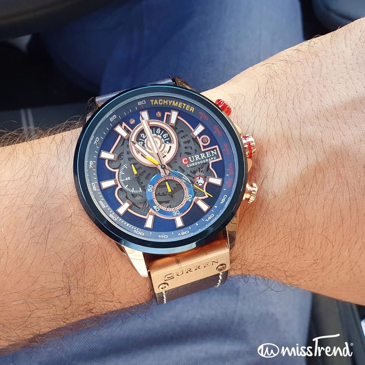 Relógio curren leather s azul