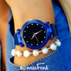 Relógio feminino allure azul em aço