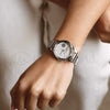 Relogio feminino boa sorte prateado em aço