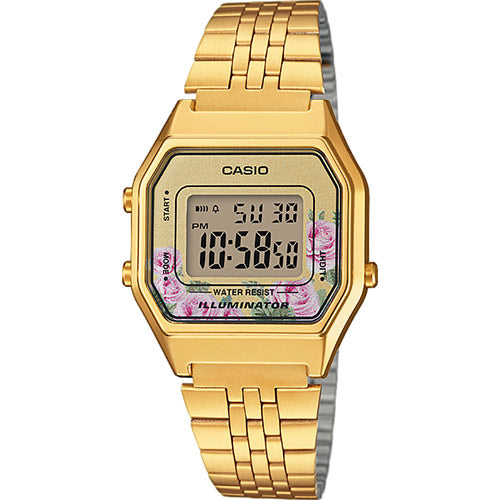 Relógio Casio Vintage com Flores LA680WEGA-4CEF