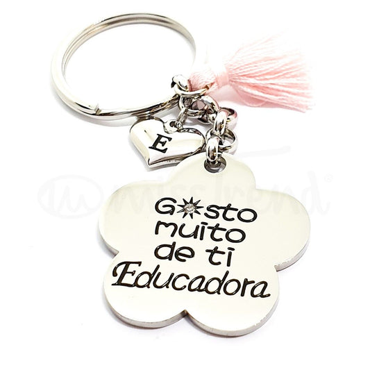 Porta chaves gosto muito de ti educadora em aço