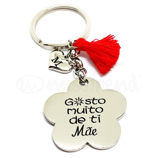 Porta chaves gosto muito de ti mãe em aço