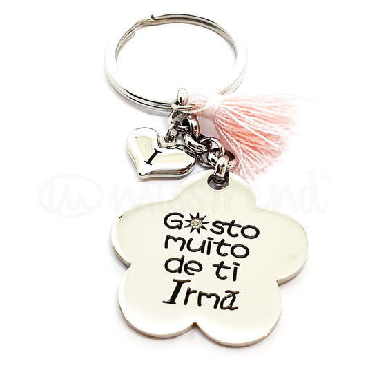 Porta chaves gosto muito de ti irmã em aço