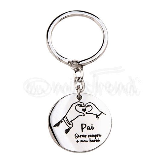 Porta Chaves Pai meu Herói em Aço