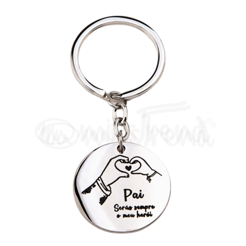 Porta Chaves Pai meu Herói em Aço