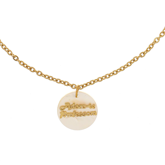 Pulseira Adoro-te Professora Madre pérola em Aço