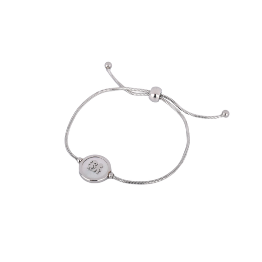 Pulseira Ajustável com Pendente Casal em Aço