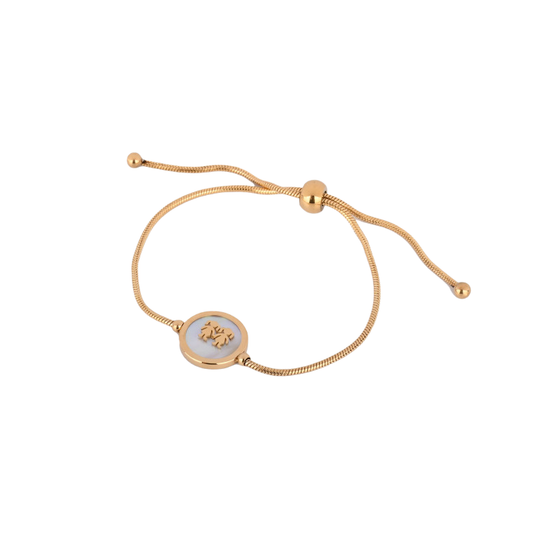 Pulseira Ajustável com Pendente Dois Meninos/Meninas em Aço
