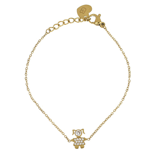 Pulseira com Pendente Menina c/Zircônias