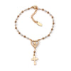 Pulseira Pérolas Nossa Senhora c/Cruz em Aço
