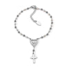 Pulseira Pérolas Nossa Senhora c/Cruz em Aço