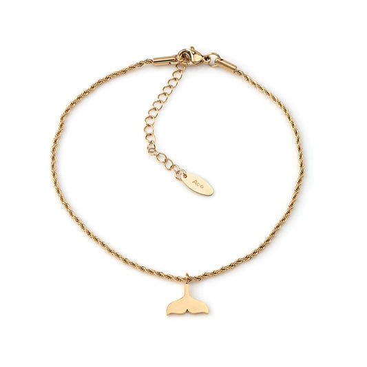 Pulseira Pé Cauda de Sereia em Aço
