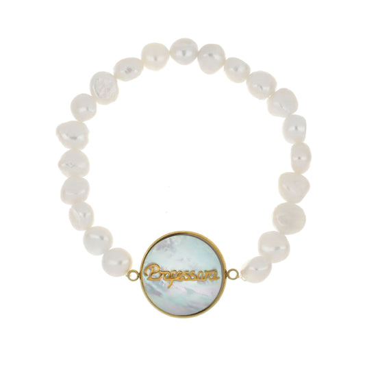 Pulseira Elástica com Pérolas Professora