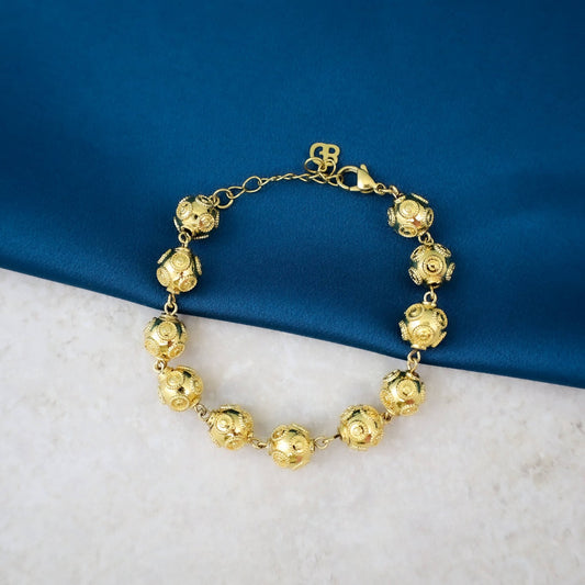 Pulseira Multi Contas de Viana em Banho de Ouro