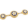 Pulseira Multi Flor Caramujo Azul Banho de Ouro