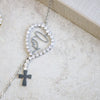 Pulseira Nossa Senhora c/Cruz com Brilhantes em Aço