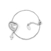 Pulseira Nossa Senhora c/Cruz com Brilhantes em Aço
