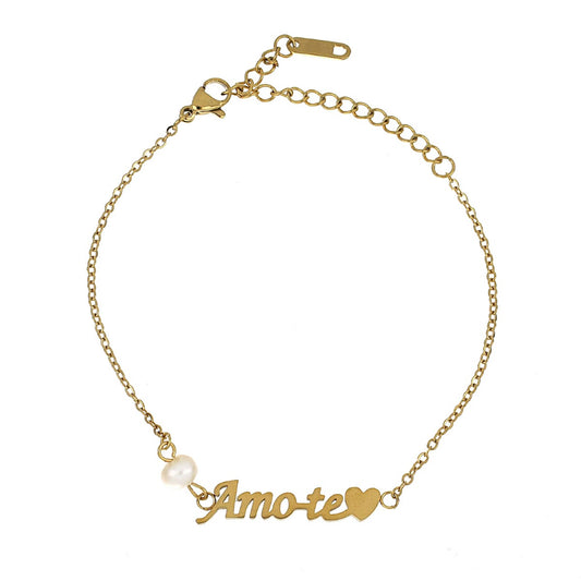 Pulseira Amo-te Pearls em Aço