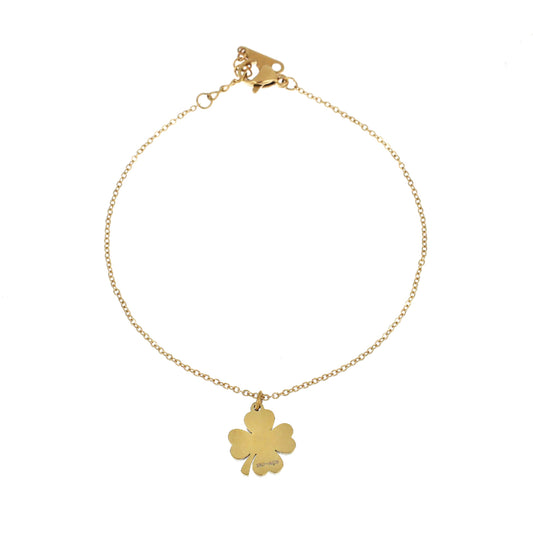 Pulseira com Pendente Trevo em Aço
