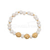Pulseira Triple Pérolas Conta de Viana em Banho de Ouro